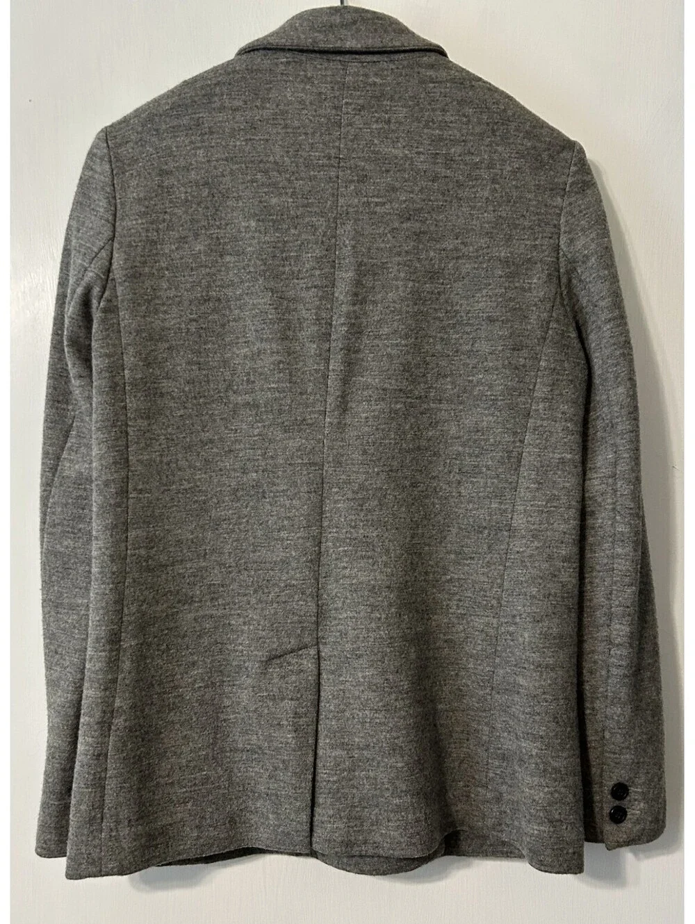 J Crew Sz 6 Double Breasted Gray 100% Wool Blazer Long Jacket Classic Timeless